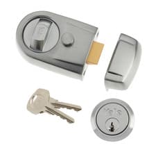 Image of Yale Nightlatch 60mm backset, Satin Chrome, Standard Security P-Y3-SC-SC-60