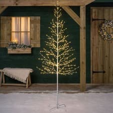 Image of White Birch Twig Tree Micro LED Christmas Decoration Indoor Outdoor Christow