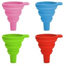 Image of 4 Pc SET Silicone Collapsible Folding Silicon Kitchen Funnel Hopper l Tool UK