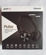 Image of Groov-e GVBT1300-BK Wireless headphones With Premium Sound play 10 hrs New!