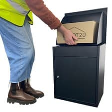 Image of Large Parcel Post Box for Home, 8mm Galvanised Steel (L335 x W435 x H540mm)