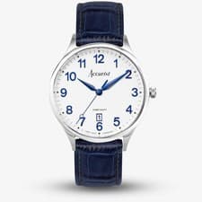 Image of Accurist Classic Blue Leather Strap Watch 73000