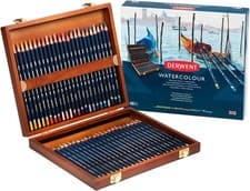 Image of Derwent Watercolour Pencils, Painting & Drawing, Set Of 48 In Wooden Gift Box