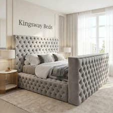Image of Siena Chesterfield Ambassador TV Bed Frame In Plush Velvet Fabric In All UK Size
