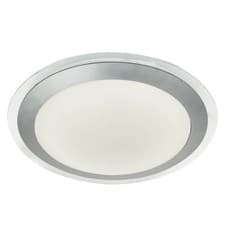 Image of Ceiling Light Silver Chester LED IP44 Satin 330mm Searchlight 7684-33SI