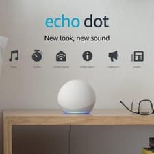 Image of Amazon Echo Dot (4th Gen) Smart Speaker with Alexa - Glacier White