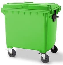 Image of Lime Green 1100 wheelie bin EN840 Certified