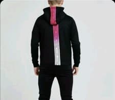 Image of ILLUSIVE LONDON Boys 13 14 Taped Overhead Hoodie Top Jumper Sweatshirt BLACK £42