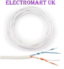 Image of BT TELEPHONE CABLE WIRE 2 PAIR 4 CORE EXTENSION SOLID COPPER 10M