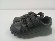 Image of Clarks Stompos Kids Black Leather Hook Loop School Shoes UK (7.5H) EU(25) BOX 18