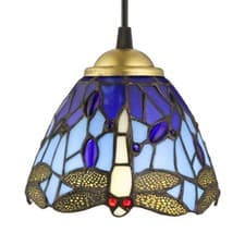 Image of Dragonfly Pendant Ceiling Lamps Tiffany Style Stained Glass Shade Lights