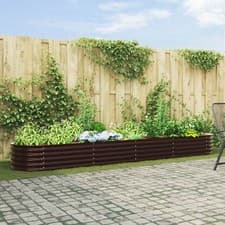 Image of Garden Raised Bed in Brown 400x80x44 cm Made of Galvanised Steel vidaXL