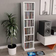 Image of 6 Tier DVD CD Media Storage Cabinet Rack Wooden Shelf Video Bookcase Display UK
