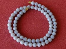 Image of Blue Lace Agate Necklace Beads 6mm 16" Natural Grade 'A' 6 mm Bluelace Agate