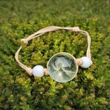Image of Dandelion Wish Bracelet Seed Love Bracelet Guardian Angel Glass Beads Adjustable