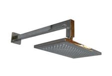 Image of All Metal Chrome Rectangular Rain Shower Head & Wall Mounted Shower Arm