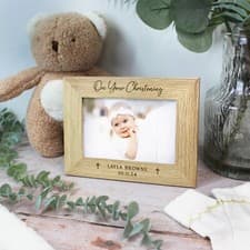 Image of On Your Christening Photo Frame Personalised Wooden Baptism Picture Frame Baby