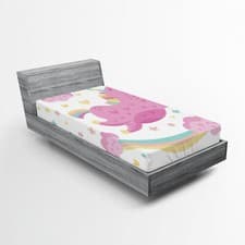 Image of Unicorn Fitted Sheet Unicorn with Star Rainbow