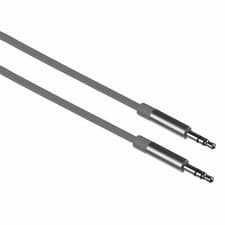 Image of Kitsound 1m 3.5mm Jack to Jack Aux Cable STEREO Audio Auxiliary PC Car Grey