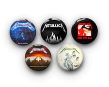 Image of Metallica Pin Badges | Set of 5 | 32mm | Band Music Pins | Album Cover | Metal