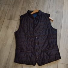 Image of Weekend Body warmer waist coat purple Button Up. Light Weight. pit to pit 21" L