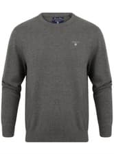Image of Authentic GANT Mens Grey Round Neck Jumper / Sweater