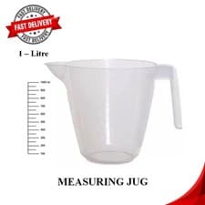 Image of 2 x Whitefurze 1L Clear Plastic Measuring Jug – Kitchen Use, Measure All Liquids