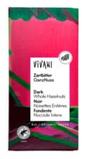 Image of DARK CHOCOLATE WITH WHOLE ORGANIC HAZELNUTS 100 g - VIVANI