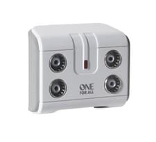 Image of One For All SV9604 4 Way Signal Booster/Splitter for TV White