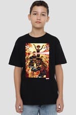 Image of Xmen Wolverine Cyclops Jean Grey Kids T-Shirt Black
