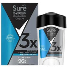 Image of SURE Men Maximum Protection Clean Scent Anti-Perspirant Deodorant Cream Stick