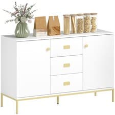 Image of HOMCOM Modern Sideboard, Storage Cabinet, Accent Cupboard White