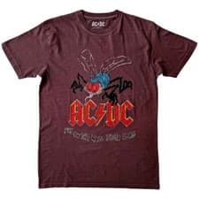 Image of AC/DC 'Fly On The Wall Tour' Maroon Red T shirt - NEW