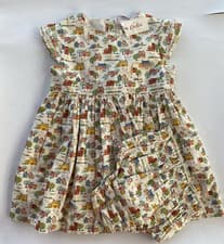 Image of Cath Kidston Houses Print Dress & Bloomer Set Age 9-12 Months Babies summer Wear