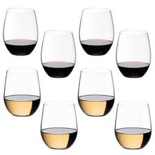 Image of Riedel O Set of 8 Cabernet / Merlot & Viognier / Chardonnay Wine Glasses