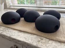 Image of Set of five glass lamp shades for Dana light multi arm floor lamp, black.