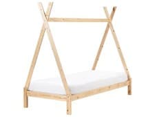 Image of Wooden Kids Teepee Bed EU Single Size Light Wood DEVAY
