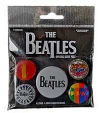 Image of BEATLES albums/logos/black 2014 BUTTON BADGE PACK (5) official merch SEALED