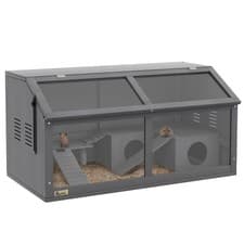 Image of PawHut Wooden Hamster Cage for Gerbils w/ Suspension Bridge, Ladders