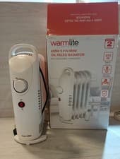 Image of WL43002YW 5 Fin Oil Filled Radiator with Adjustable Thermostat 650W, White