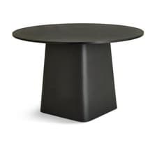 Image of Arelo Round 4 Seater Dining Table - Black | Modern Family Dining