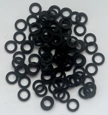 Image of M6 Black Fibre Washers- 9.8mm O/D X 6.2mm I/D X 1mm Thk- Various quantities
