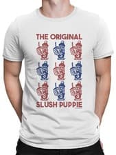 Image of Officially Licensed Slush Puppie Red Blue Puppie Art Men's T-shirt
