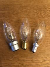 Image of Halogen Clear Candle 18W 28W 42W Watt BC SBC SES Light Bulbs Lamps 4 or 10 Pack