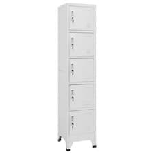 Image of Locker Cabinet Light Grey 38x40x180 cm Steel