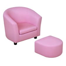Image of HOMCOM Kids Sofa Set Children Armchair Toddler Chair Padding with Footstool