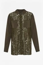 Image of French Connection Marian Lace Mix Long Sleeved Shirt 10