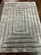 Image of Rugs Approx 160x230cm Woven Backed Shaggy Top Quality Rug 5cm thick pile silver