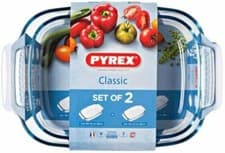 Image of Pyrex Classic Rectangular Glass Baking Roasting Bake Roaster Dish 2.6 & 3.6Ltr