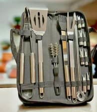 Image of Linea 18-Piece BBQ Tool Set with Zip Carry Case – Stainless Steel – New Boxed